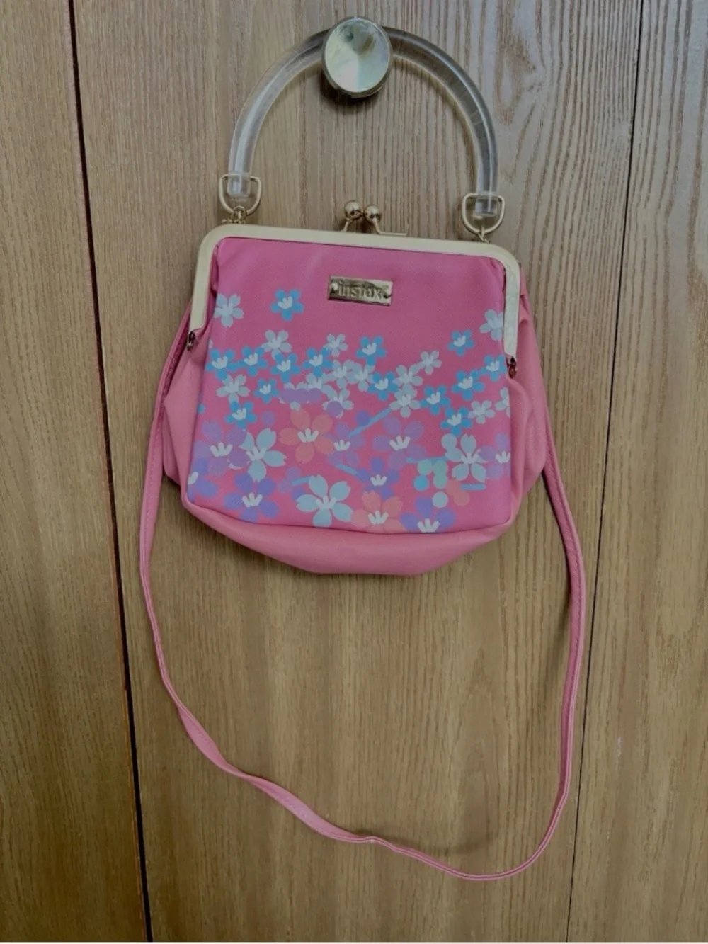 Vintage Fujifilm Instax Floral Camera Purse Bag Pink Acrylic Handle Kawaii Y2K